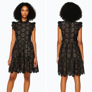 NWT Sea New York Shelby Dress Black Sequin Eyelet Clubbing Wedding Date Size 4